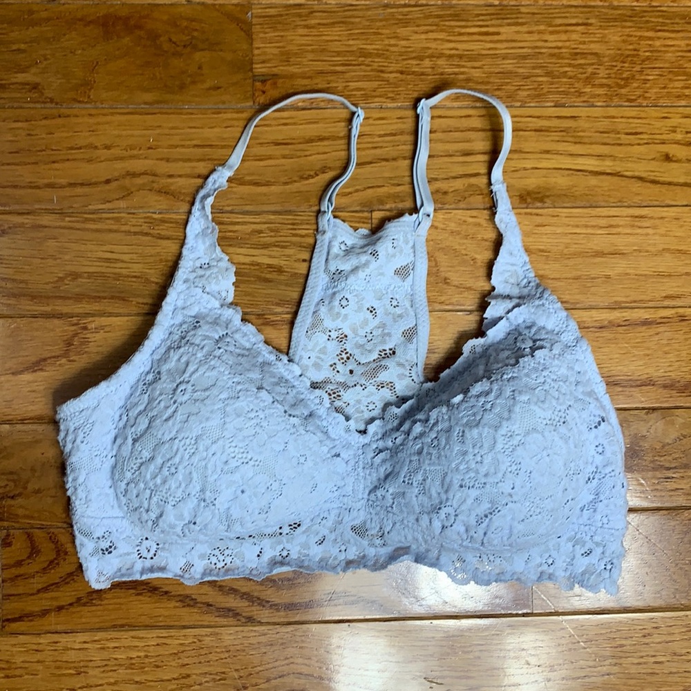 Aerie pale blue padded lace bralette size small